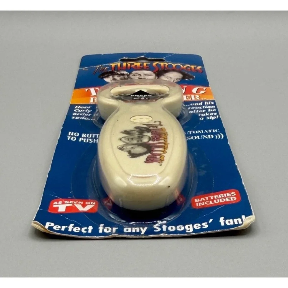 The Three Stooges Talking Bottle Opener 2002 Pacific Direct Vintage Novelty NIB‎